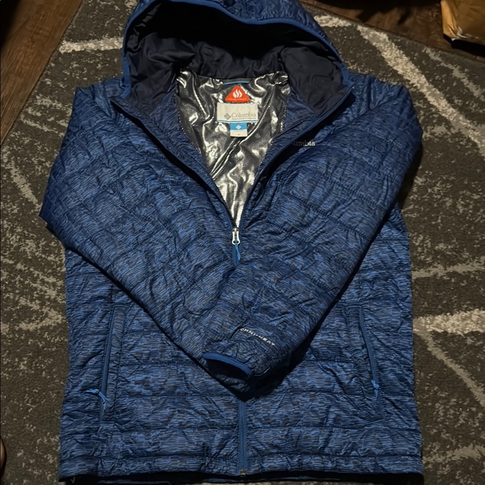 Omni heat Columbia Blue Hooded Jacket